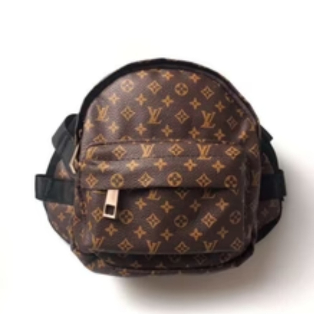Faux Louis Vuitton Designer Furry Friend Backpack - Brand New